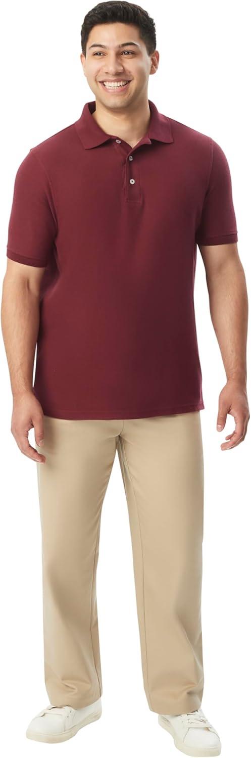 imageFrench Toast Short Sleeve Pique Polo TShirtBurgundy