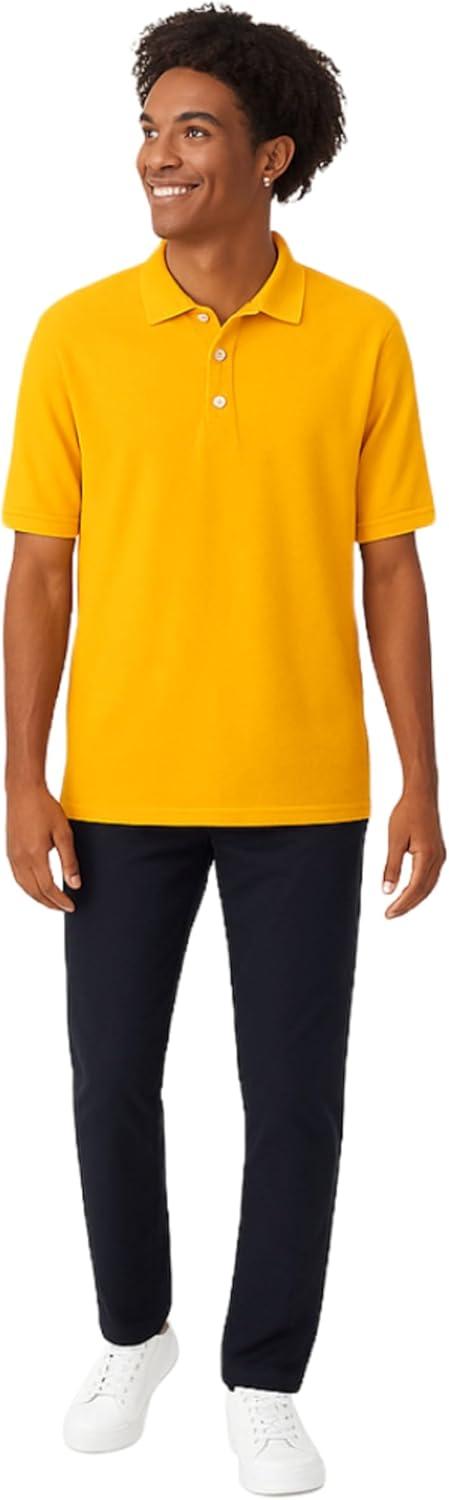 imageFrench Toast Short Sleeve Pique Polo TShirtGold