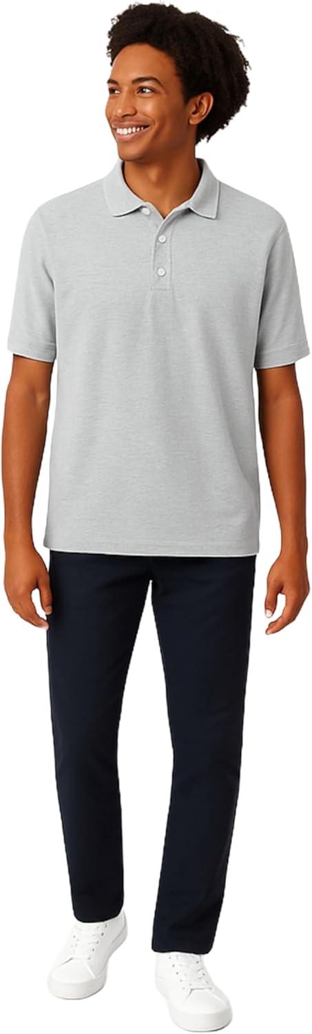 imageFrench Toast Short Sleeve Pique Polo TShirtHeather Gray