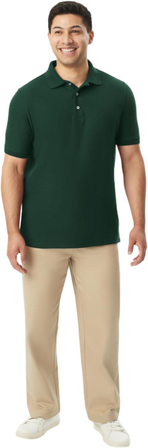 imageFrench Toast Short Sleeve Pique Polo TShirtHunter Green