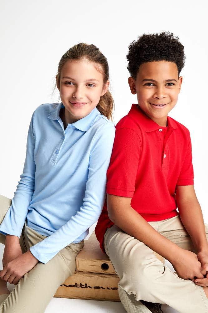 imageFrench Toast Unisex Kids Short Sleeve Pique Polo Uniform Shirt Standard ampamp HuskyRed