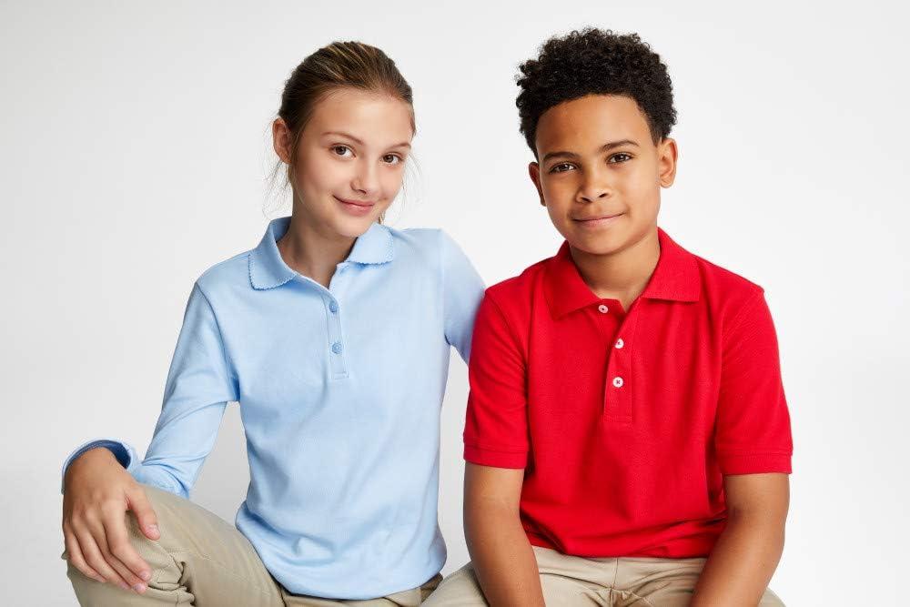 imageFrench Toast Unisex Kids Short Sleeve Pique Polo Uniform Shirt Standard ampamp HuskyRed