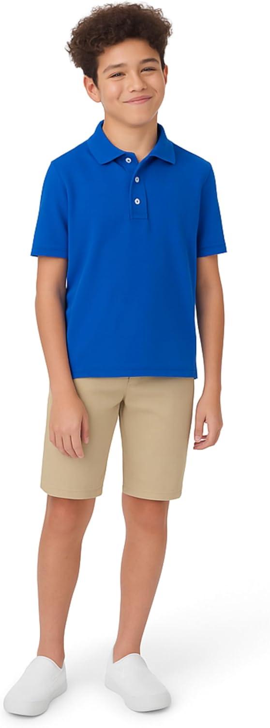 imageFrench Toast Unisex Kids Short Sleeve Pique Polo Uniform Shirt Standard ampamp HuskyRoyal