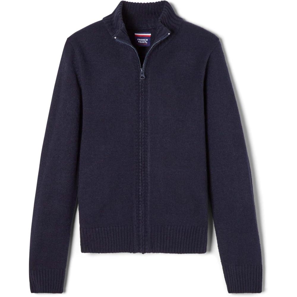 imageFrench Toast Boys Zip Front SweaterNavy Blue