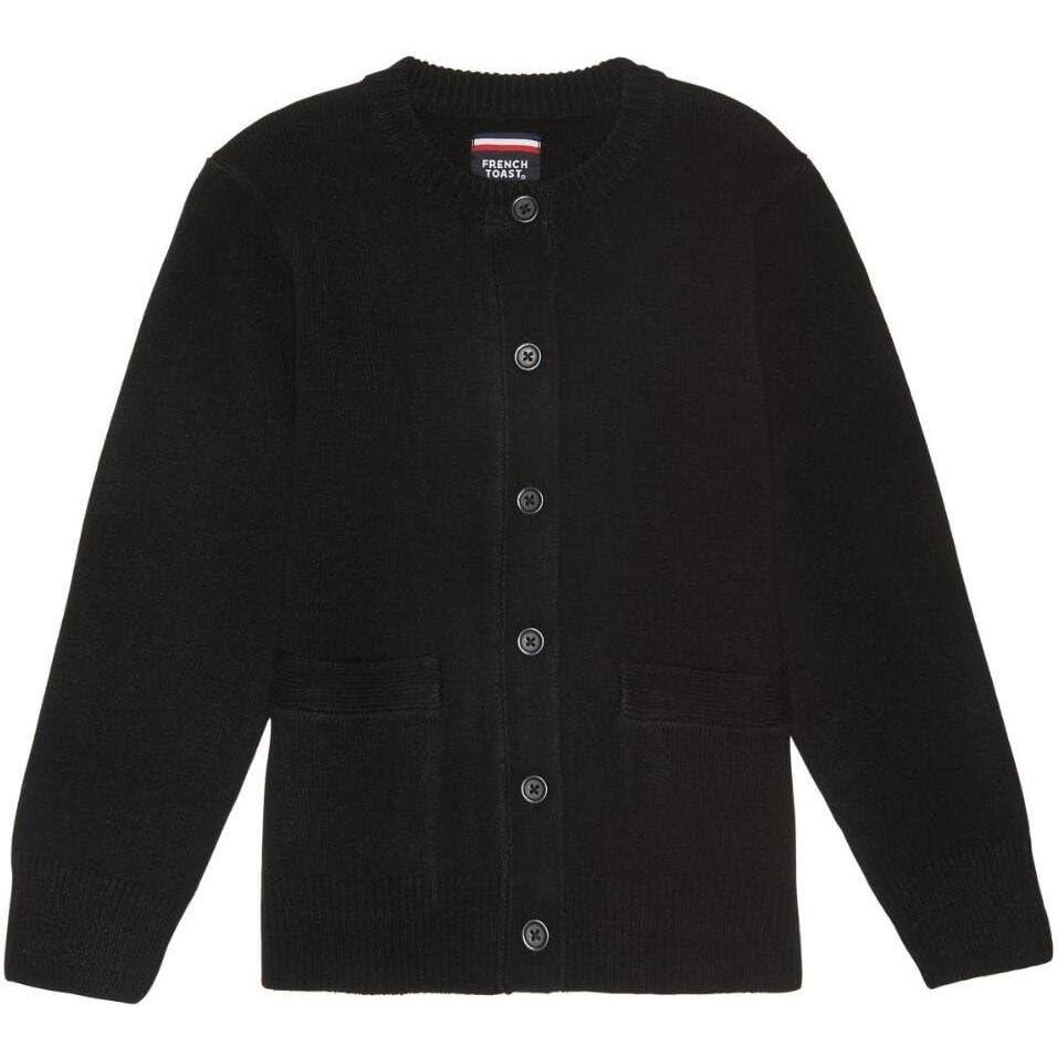 imageFrench Toast Girls AntiPill Crew Neck Cardigan SweaterBlack