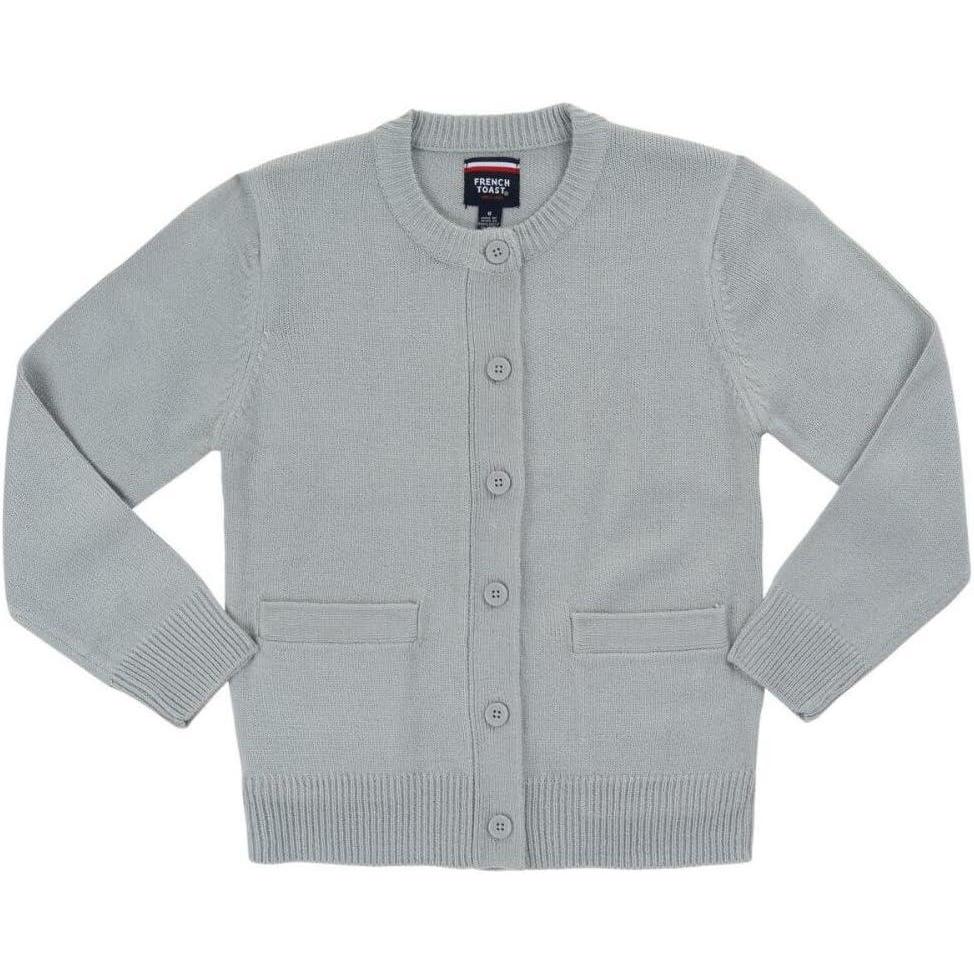 imageFrench Toast Girls AntiPill Crew Neck Cardigan SweaterHeather Gray