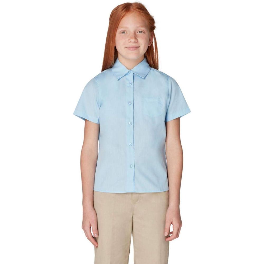 imageFrench Toast Girls Short Sleeve Pocket ShirtLight Blue