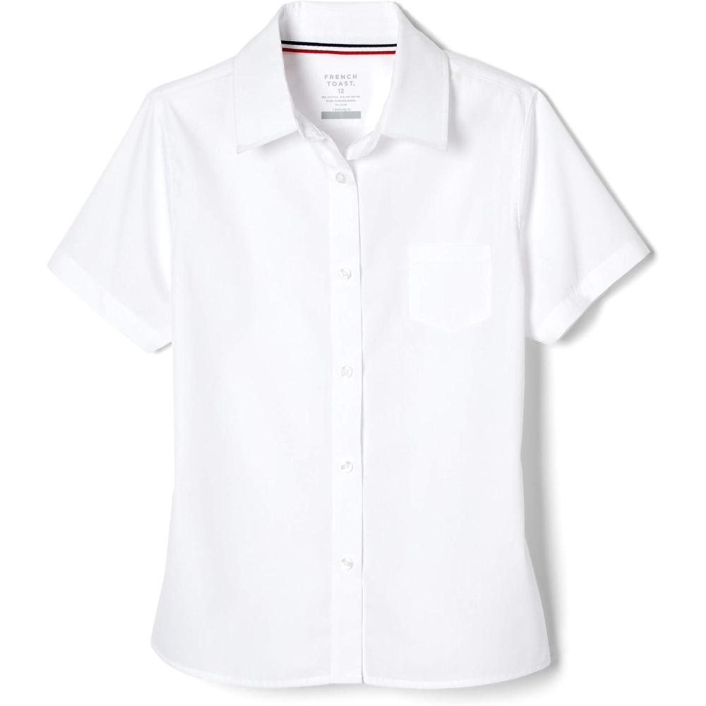 imageFrench Toast Girls Short Sleeve Pocket ShirtWhite