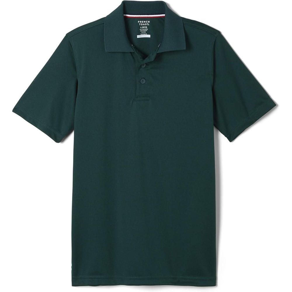imageFrench Toast Kids Moisture Wicking Performance Sport Polo Short Sleeve ShirtHunter Green