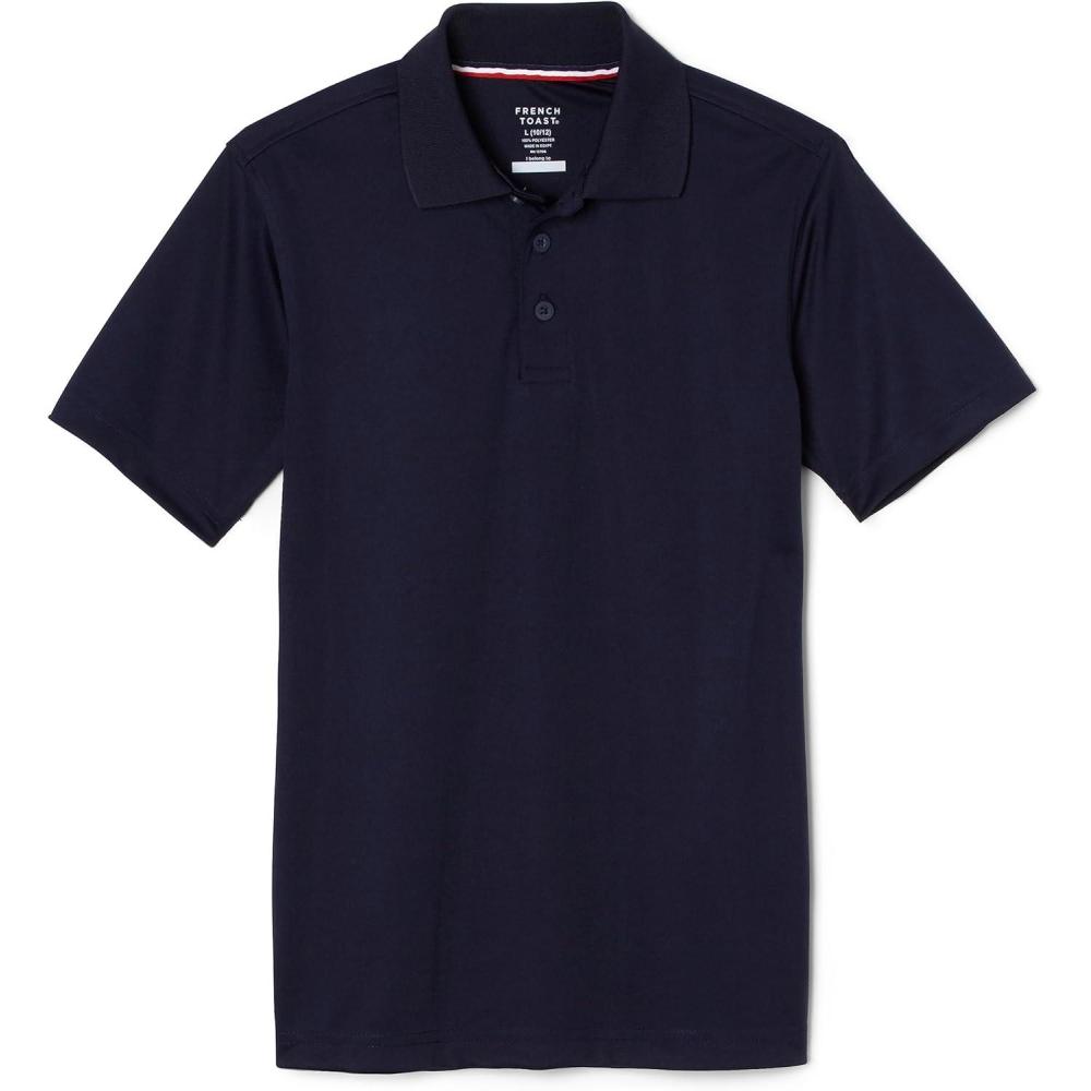 imageFrench Toast Moisture Wicking Performance Sport Polo Short Sleeve ShirtNavy
