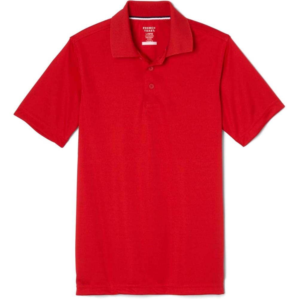 imageFrench Toast Moisture Wicking Performance Sport Polo Short Sleeve ShirtRed