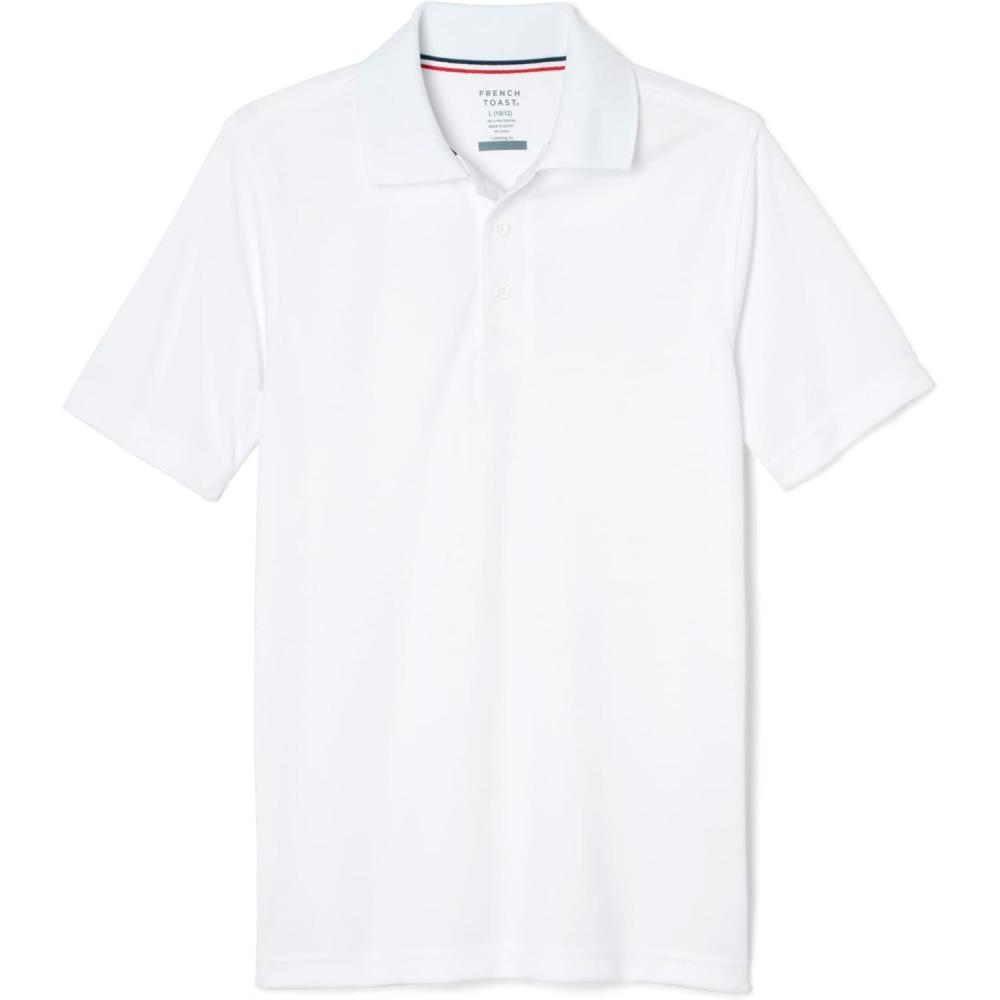 imageFrench Toast Moisture Wicking Performance Sport Polo Short Sleeve ShirtWhite
