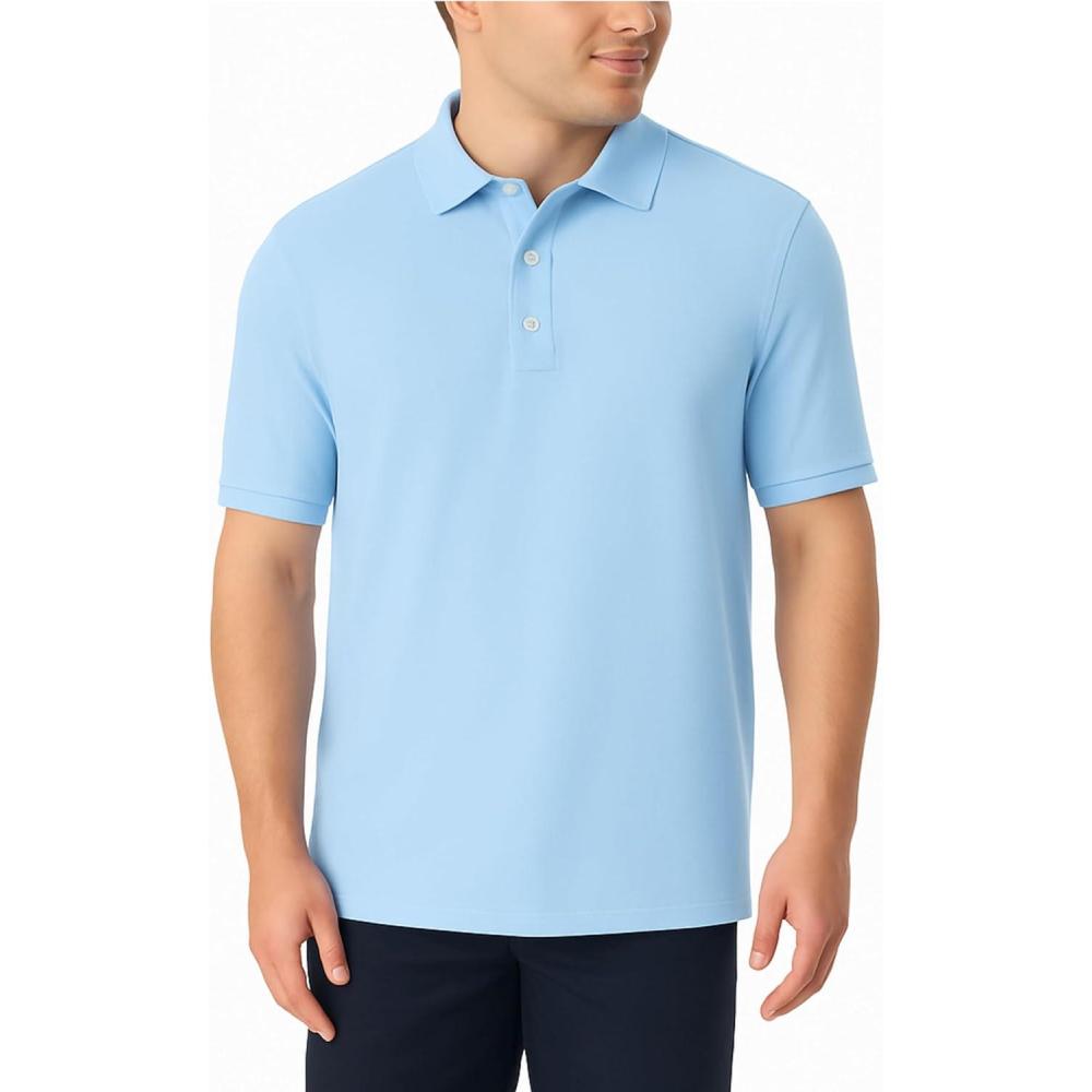 imageFrench Toast Short Sleeve Pique Polo TShirtLight Blue