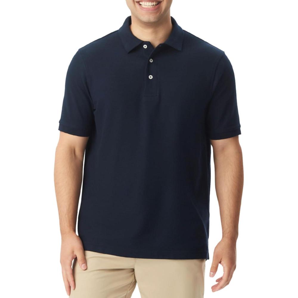 imageFrench Toast Short Sleeve Pique Polo TShirtNavy