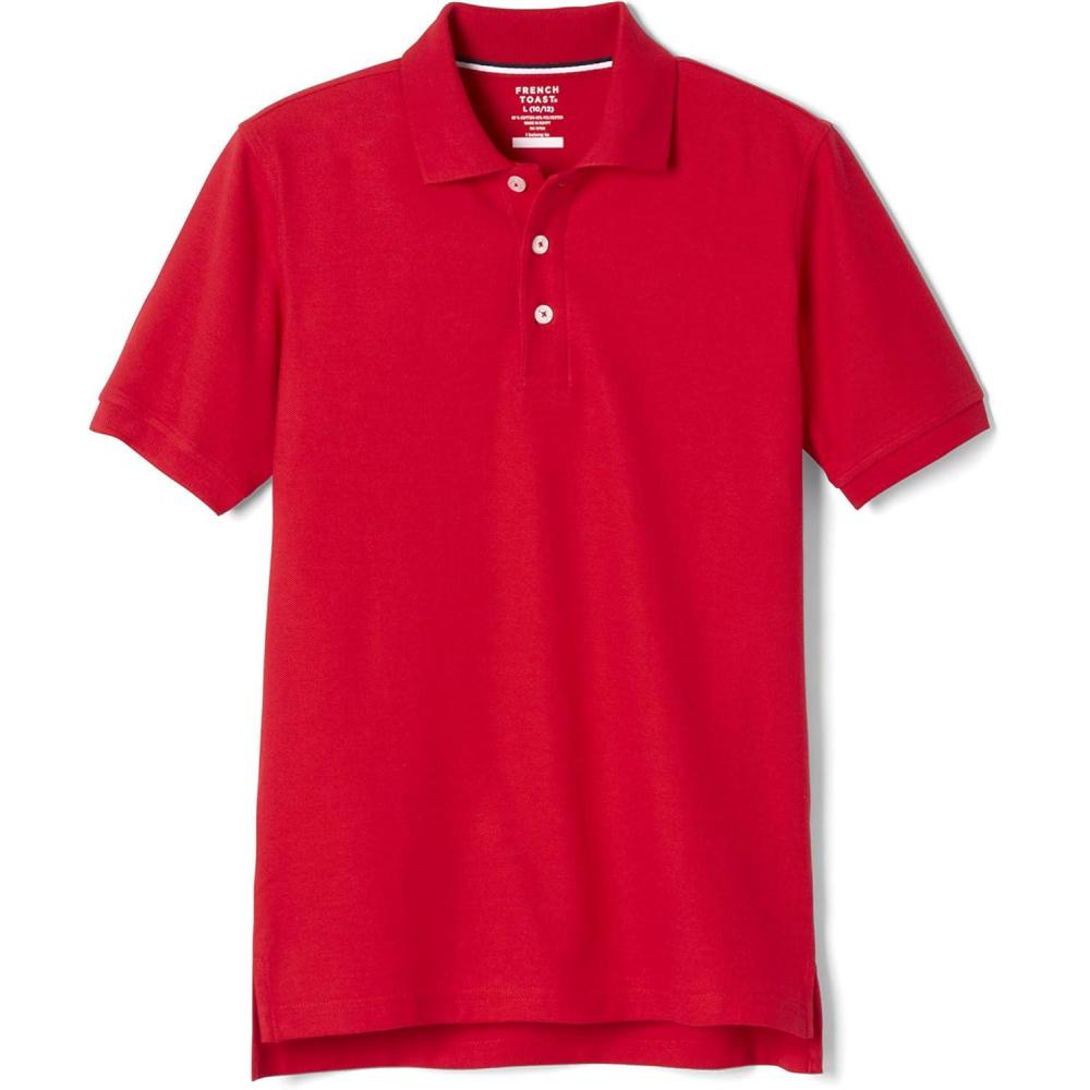imageFrench Toast Unisex Kids Short Sleeve Pique Polo Uniform Shirt Standard ampamp HuskyRed