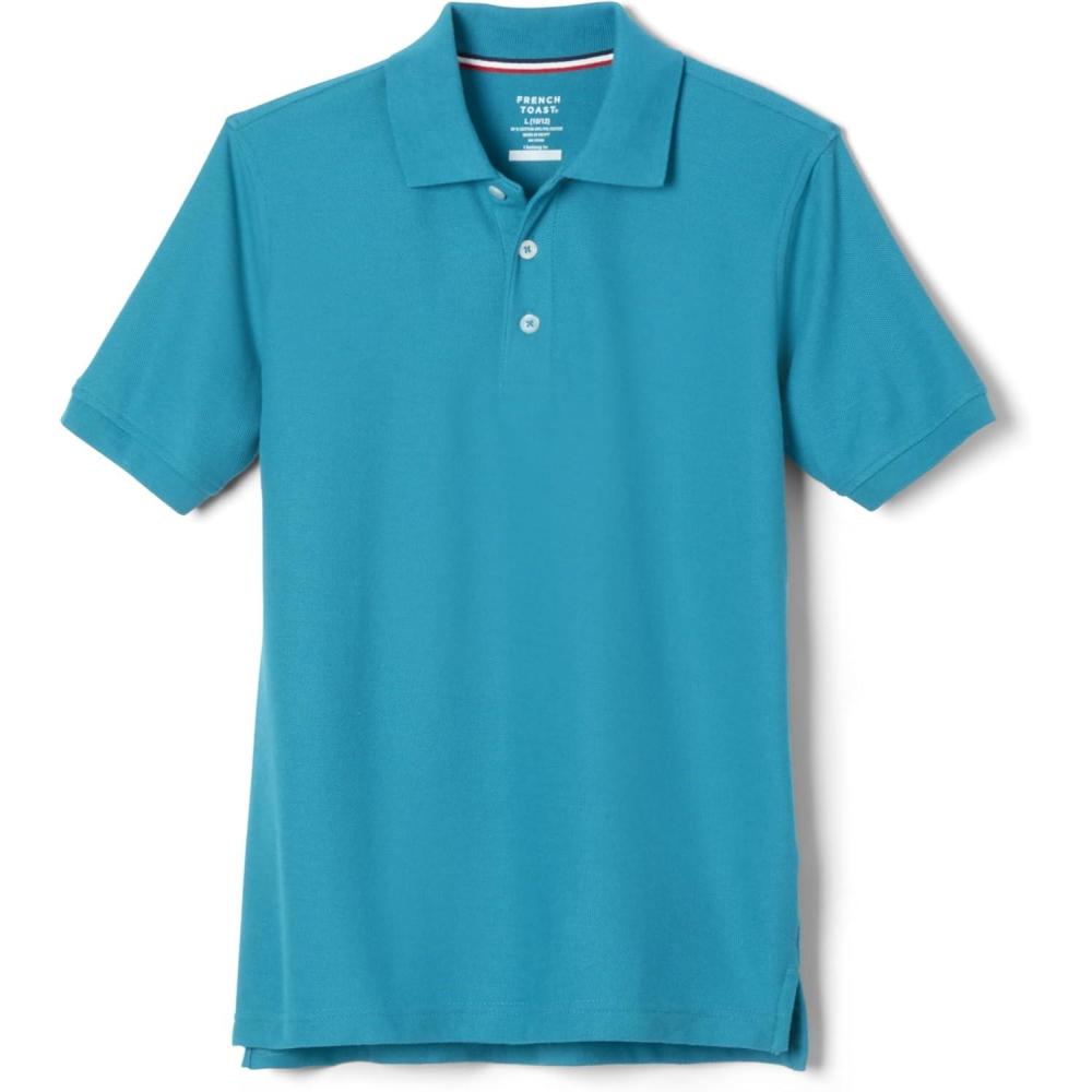 imageFrench Toast Unisex Kids Short Sleeve Pique Polo Uniform Shirt Standard ampamp HuskyTeal