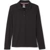 imageFrench Toast Girls Long Sleeve Interlock Polo with Picot Collar Standard ampamp PlusBlackBlack