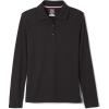 imageFrench Toast Girls Long Sleeve Interlock Polo with Picot Collar Standard ampamp PlusBlackBlack