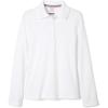 imageFrench Toast Girls Long Sleeve Interlock Polo with Picot Collar Standard ampamp PlusWhite
