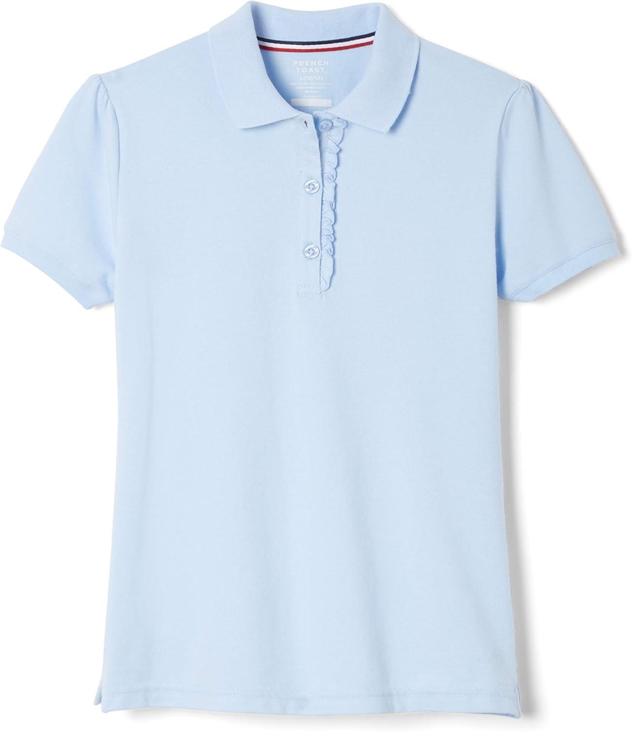 imageFrench Toast Girls Short Sleeve Ruffle PoloLight Blue