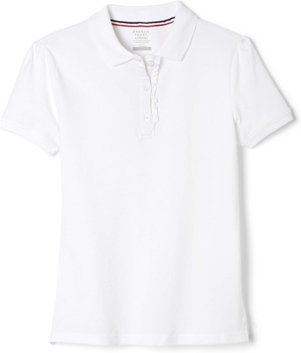 imageFrench Toast Girls Short Sleeve Ruffle PoloWhite