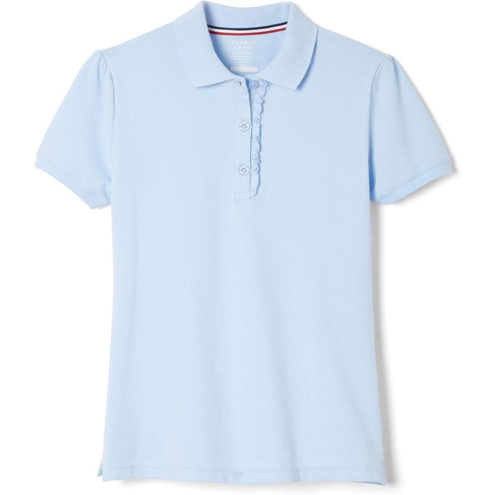 imageFrench Toast Girls Short Sleeve Ruffle PoloLight Blue