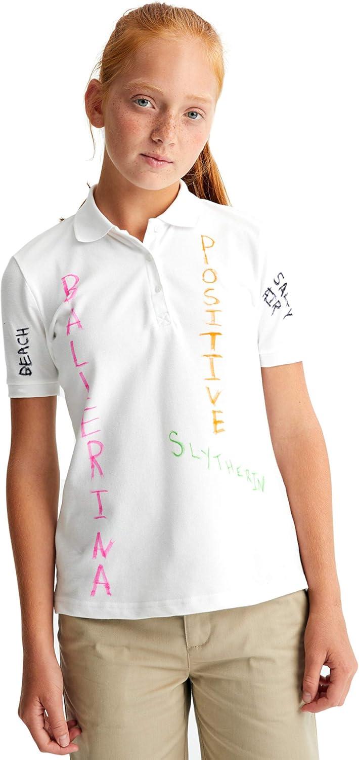 imageFrench Toast Girls 2 Pack Short Sleeve Stretch Piqu PoloWhite