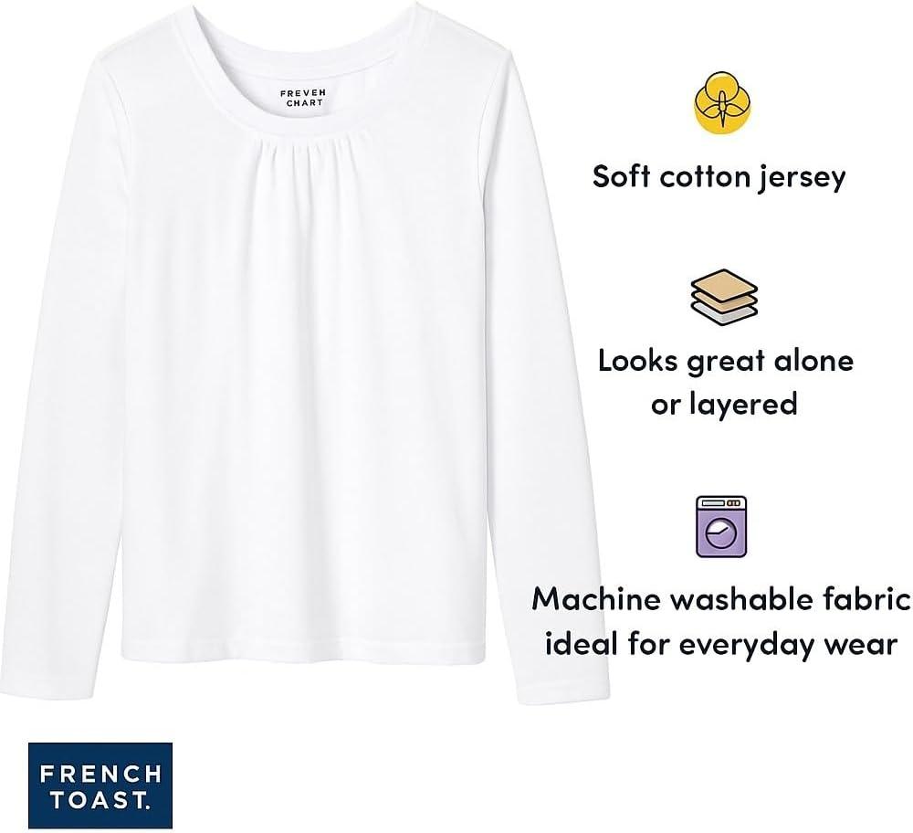 imageFrench Toast Girls Long Sleeve Crewneck Tee T ShirtWhite