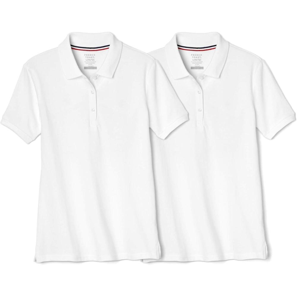 imageFrench Toast Girls 2 Pack Short Sleeve Stretch Piqu PoloWhite
