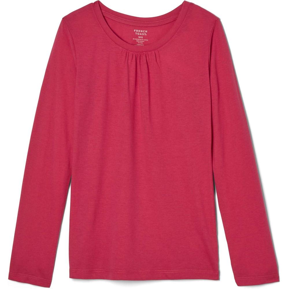 imageFrench Toast Girls Long Sleeve Crewneck Tee T ShirtFuchsia Pink