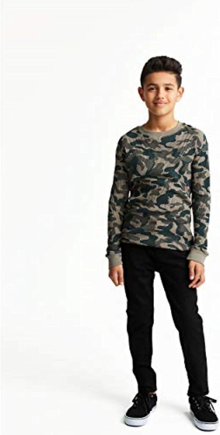 imageFrench Toast Boys Long Sleeve Thermal Waffle Tee TShirt WhiteGreen Camo