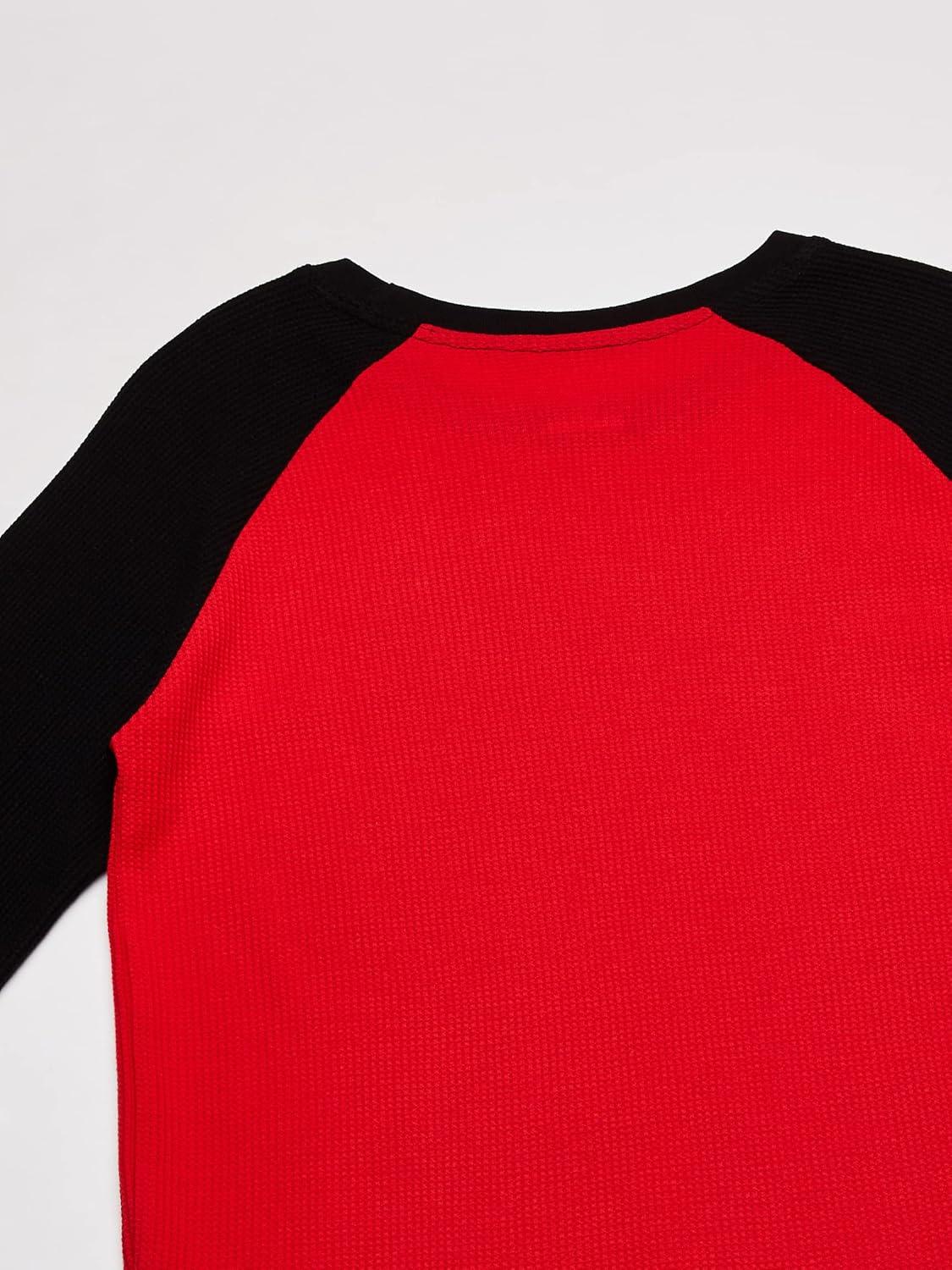 imageFrench Toast Boys Long Sleeve Thermal Waffle Tee TShirt WhiteRed Raglan