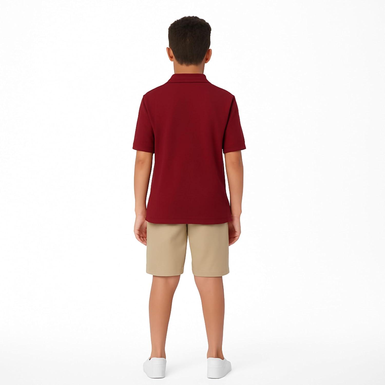 imageFrench Toast Kids Pique Polo Standard ampamp HuskyBurgundy