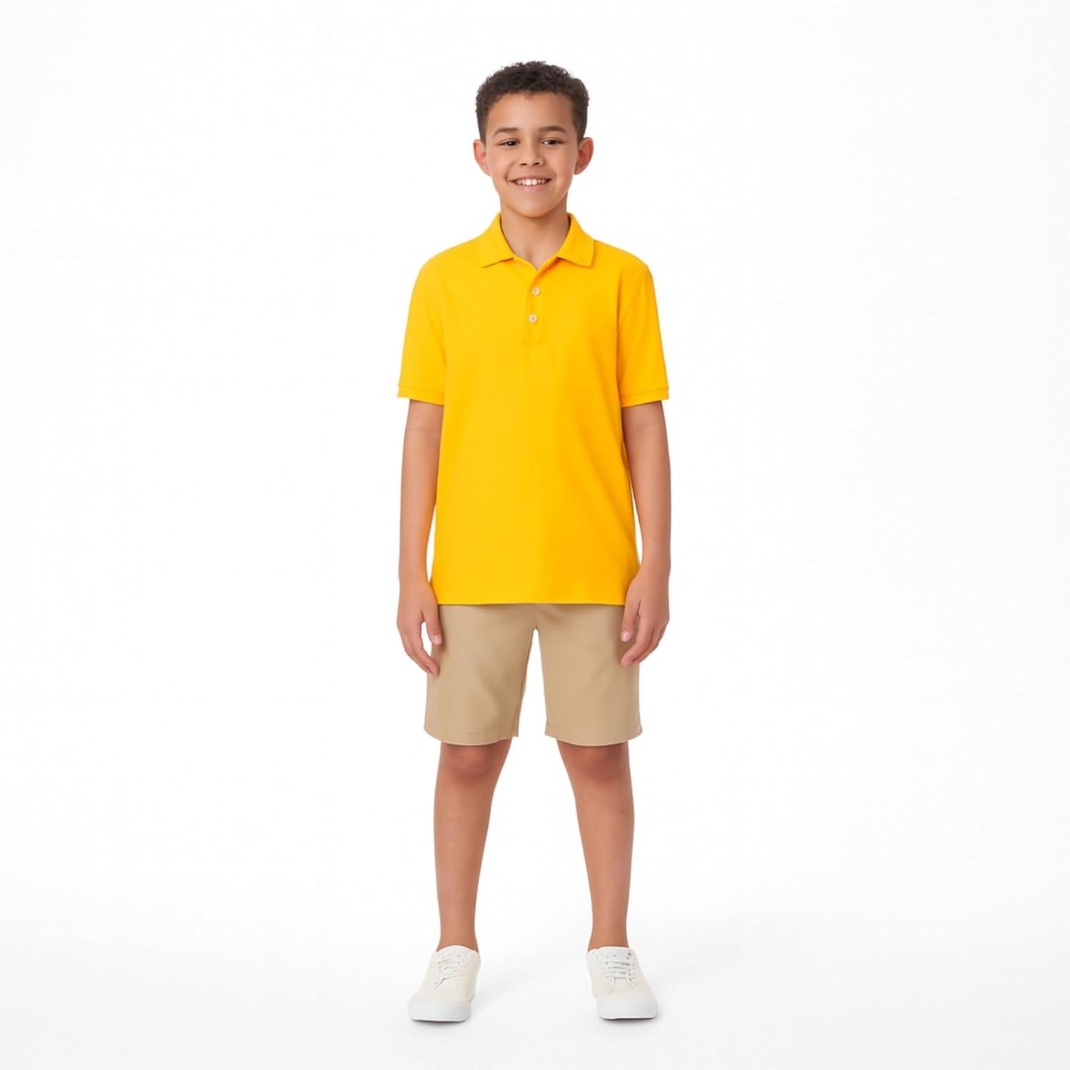 imageFrench Toast Kids Pique Polo Standard ampamp HuskyGold