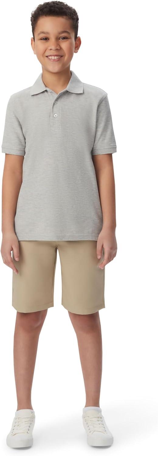 imageFrench Toast Kids Pique Polo Standard ampamp HuskyHeather Gray