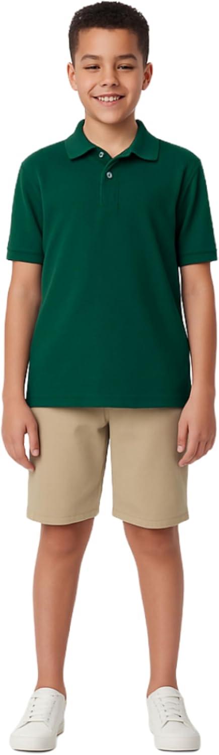 imageFrench Toast Kids Pique Polo Standard ampamp HuskyHunter Green