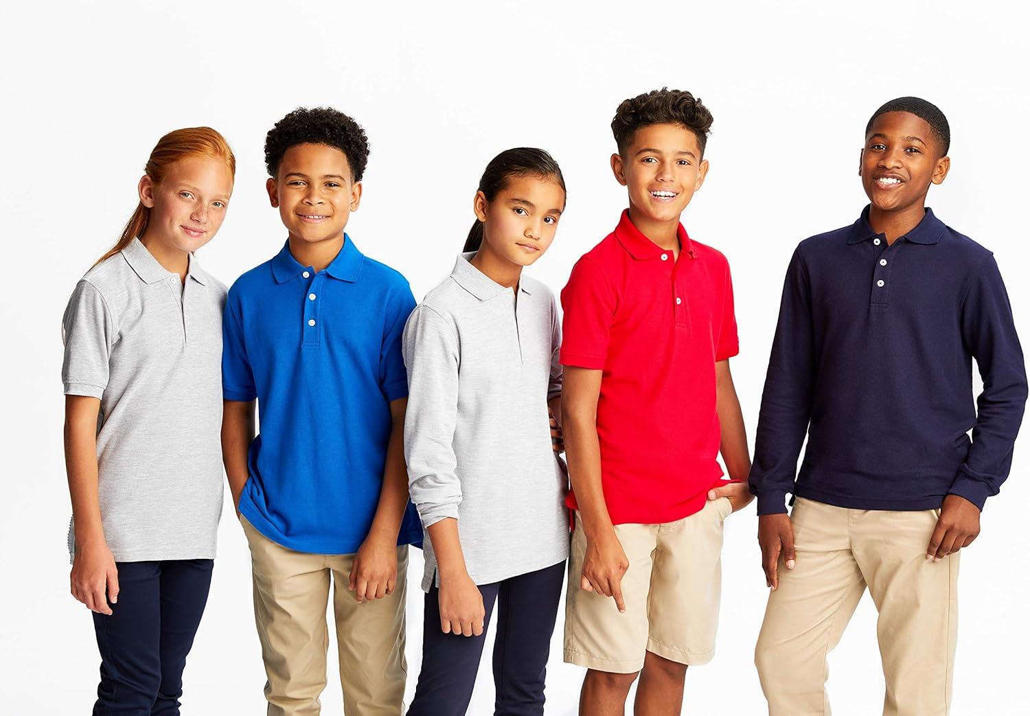 imageFrench Toast Kids Pique Polo Standard ampamp HuskyHunter Green