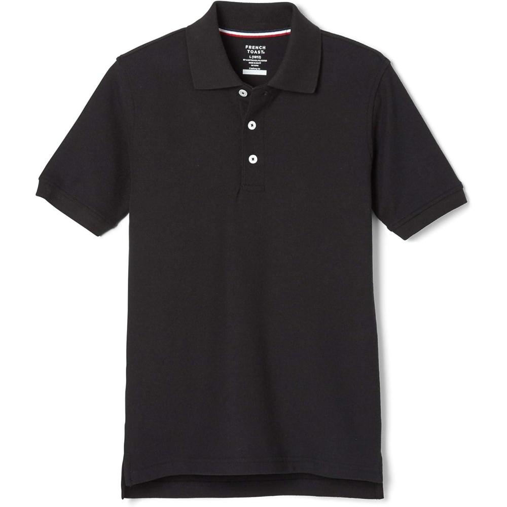 imageFrench Toast Kids Pique Polo Standard ampamp HuskyBlack