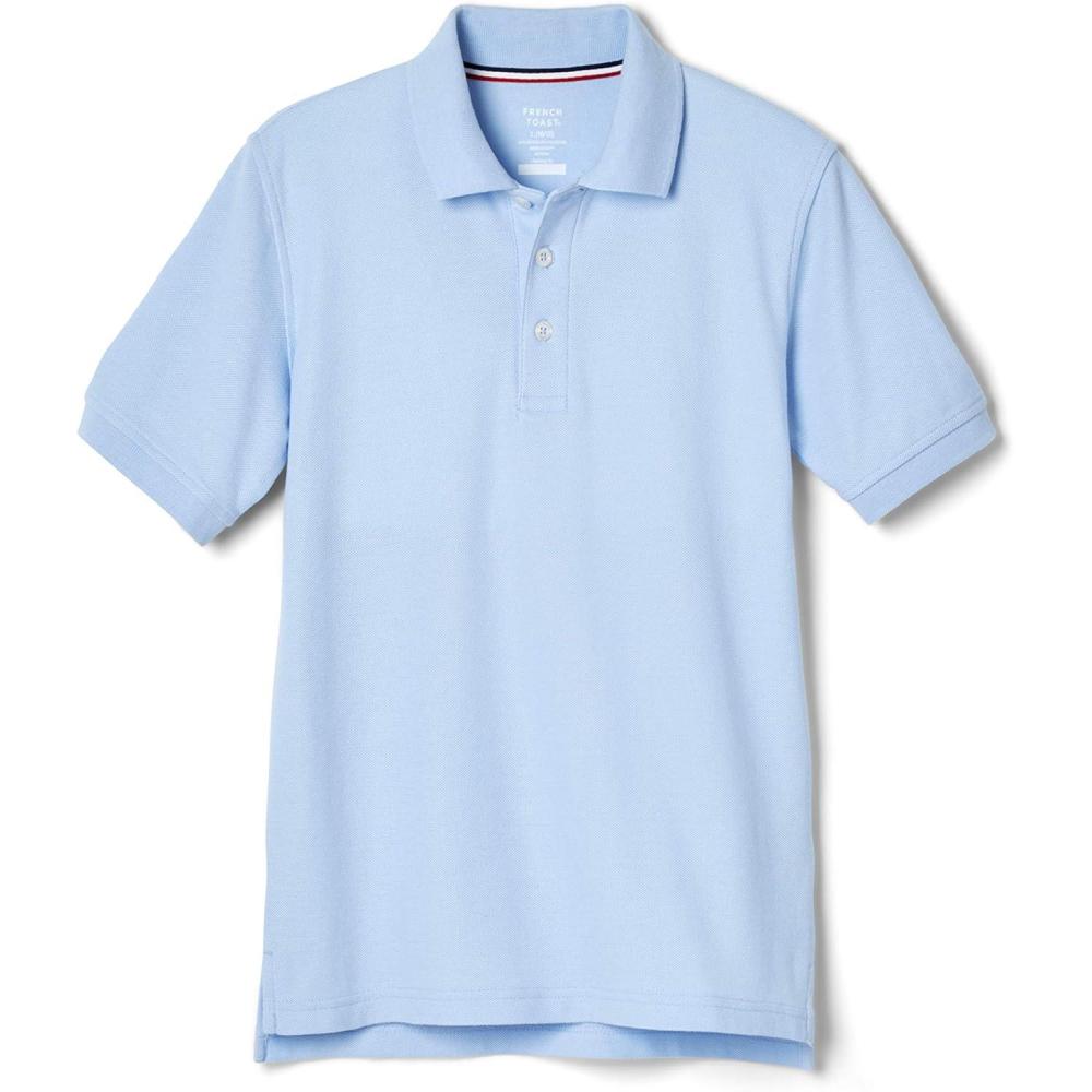 imageFrench Toast Kids Pique Polo Standard ampamp HuskyLight Blue