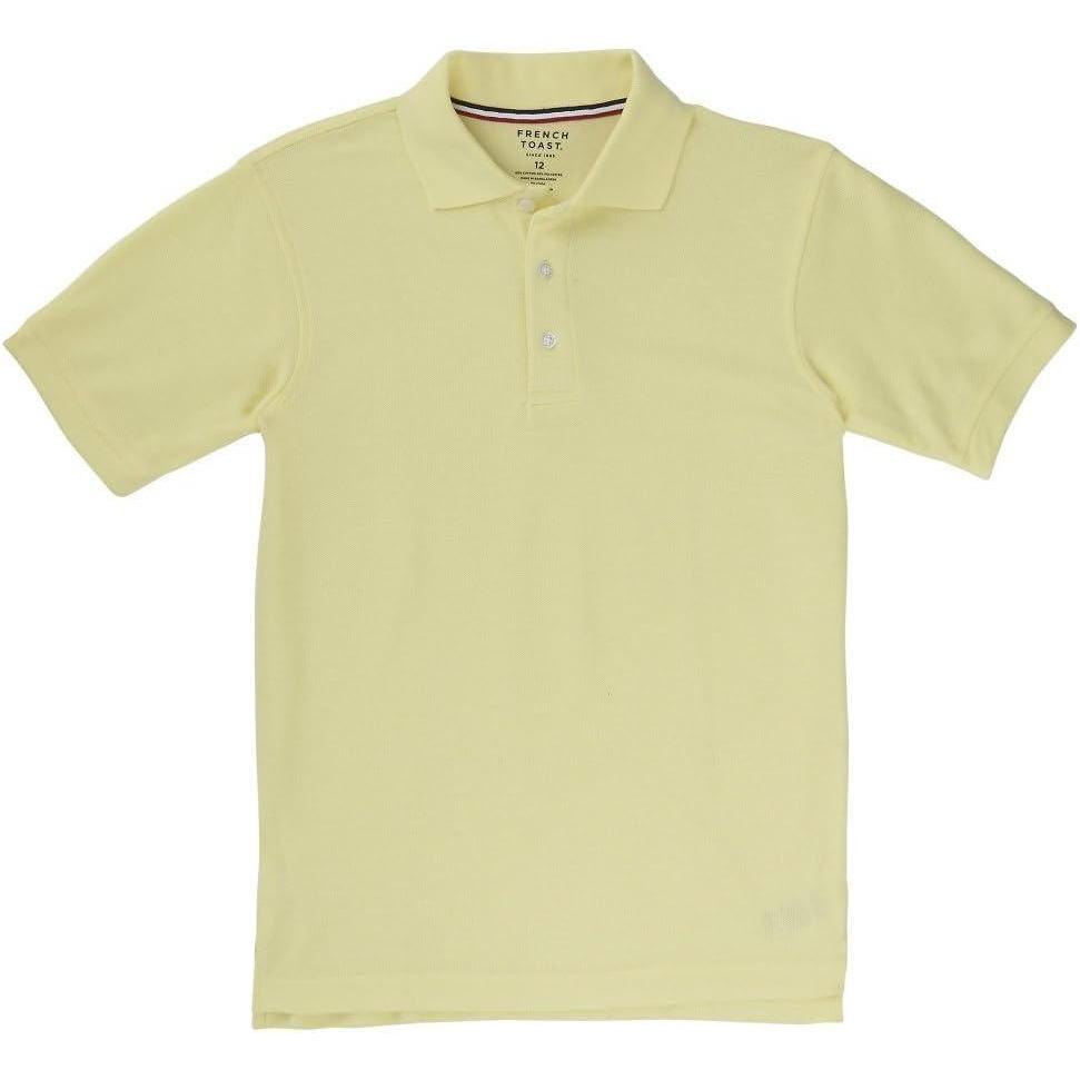 imageFrench Toast Kids Pique Polo Standard ampamp HuskyLight Yellow