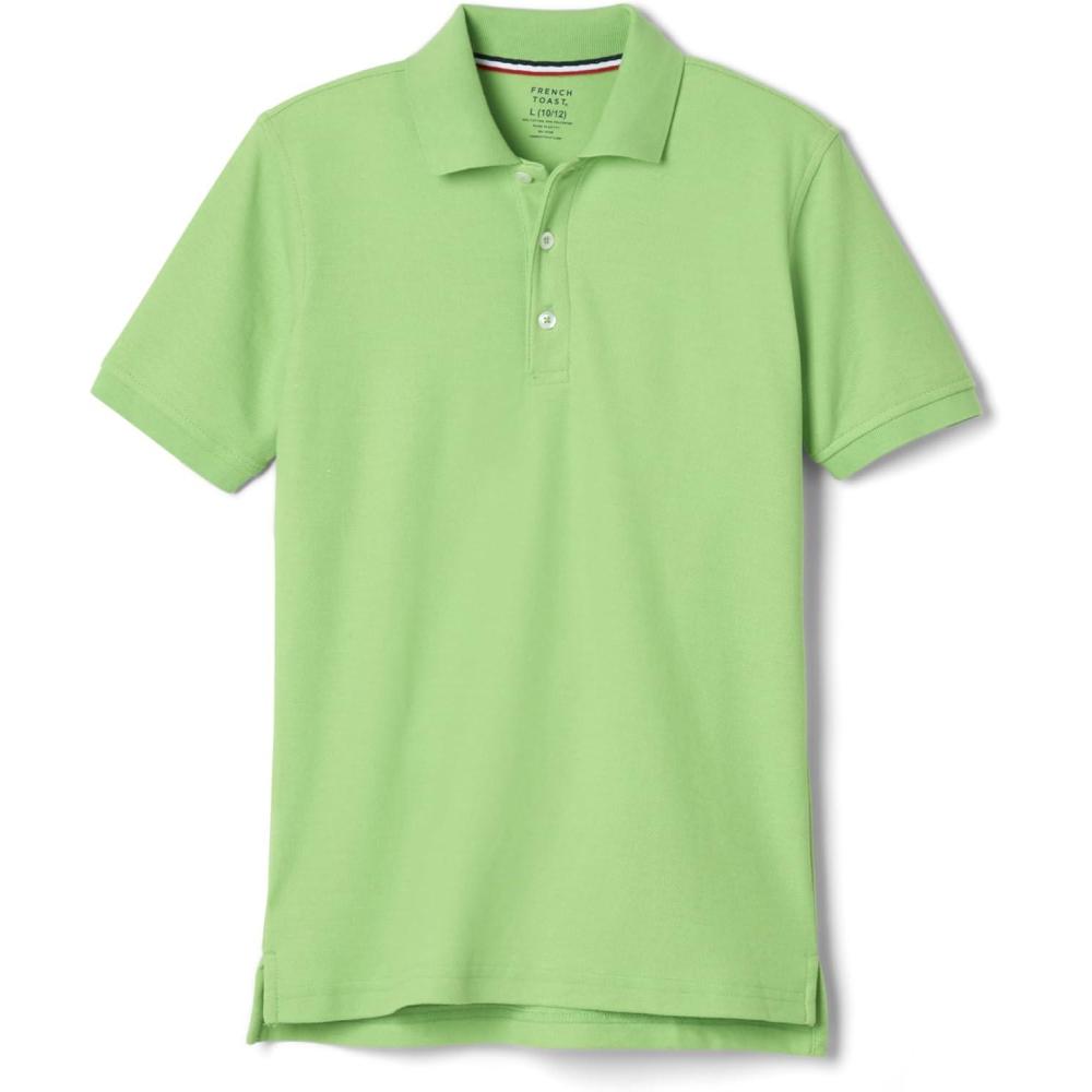 imageFrench Toast Kids Pique Polo Standard ampamp HuskyLime Green