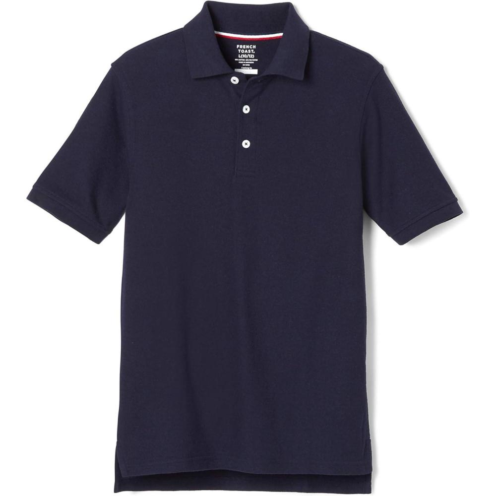 imageFrench Toast Kids Pique Polo Standard ampamp HuskyNavy