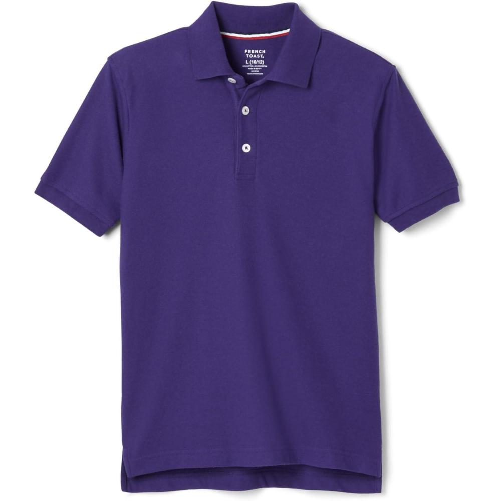 imageFrench Toast Kids Pique Polo Standard ampamp HuskyPurple