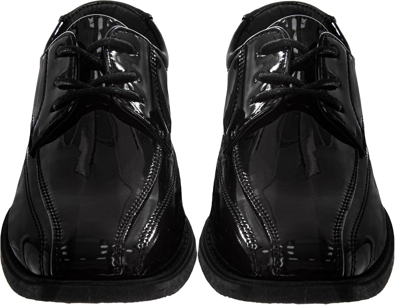 imageFrench Toast Boys Dress Shoes  Classic LaceUp Oxford Casual Dress Formal Shoes  Black Size 7 Toddler  Size 6 Big KidBlack Patent
